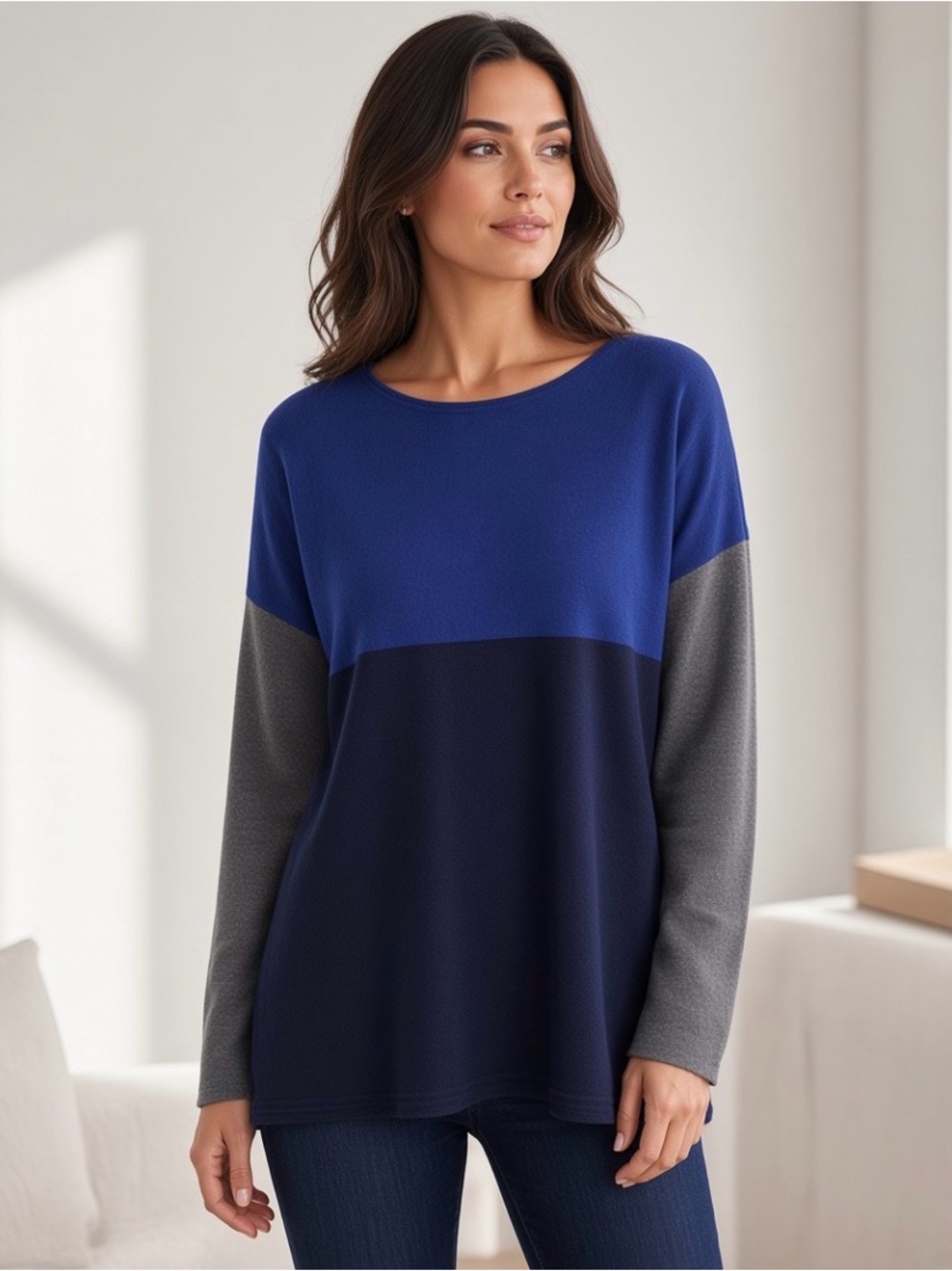 Vince Wool Cashmere Blend Colorblock Boat-neck Oversized Sweater | Size M